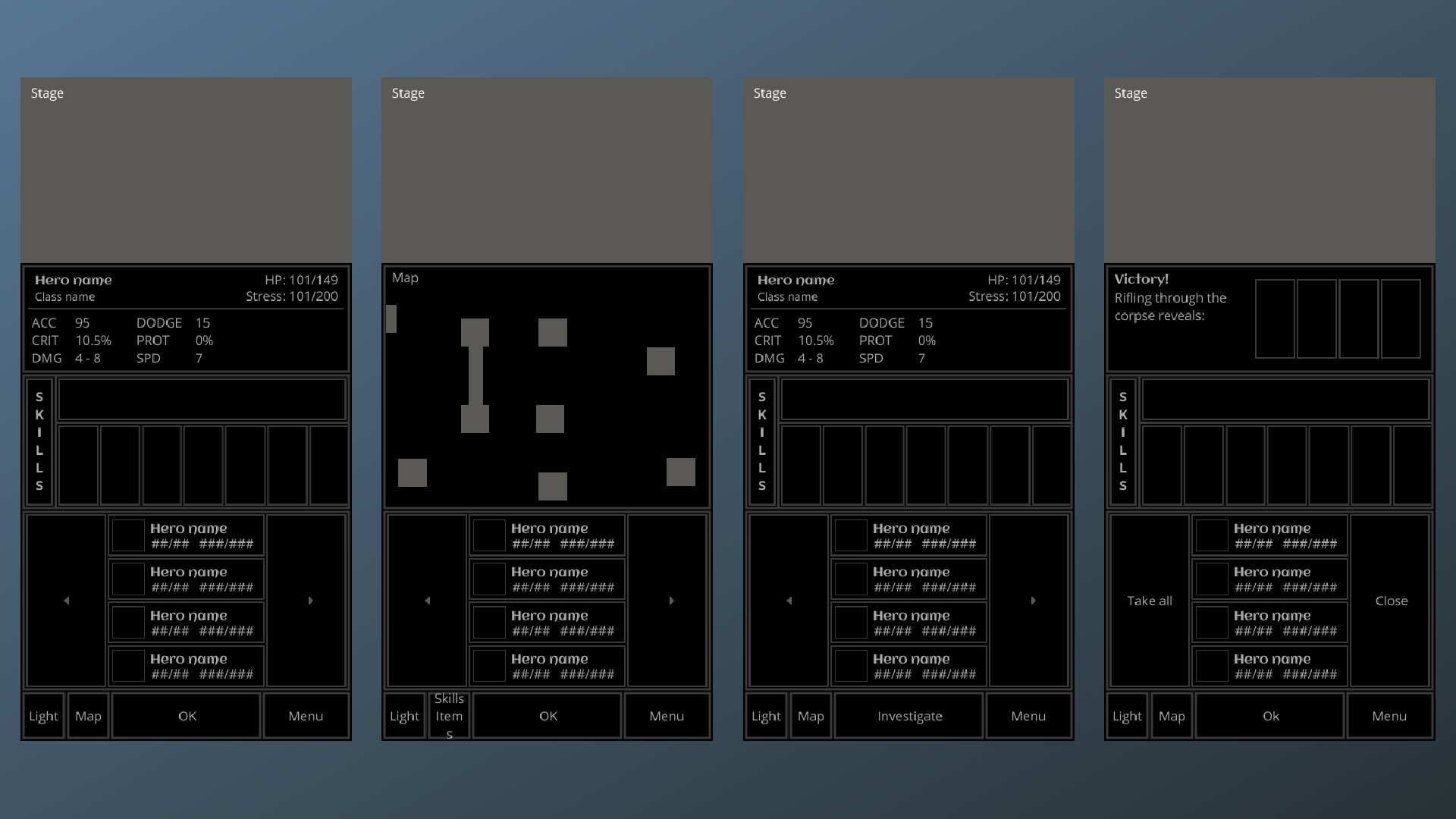 Wireframe of the exploration screen